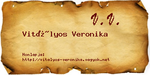 Vitályos Veronika névjegykártya